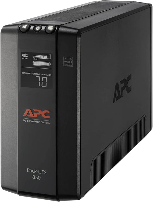 Back-Ups Pro 850VA UPS, 510W Battery Backup & Surge Protector, AVR, 8 Outlets (NEMA 5-15R), LCD Display, BX850M Uninterruptible Power Supply for Computers, Wi-Fi Routers, Home Office Electronics